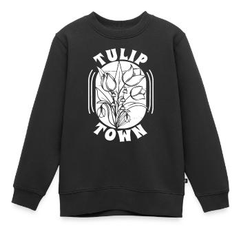 Tulipes Tulipes - Sweat Premium enfant bio - noir - Devant - AI Model Kid Female (0cm)