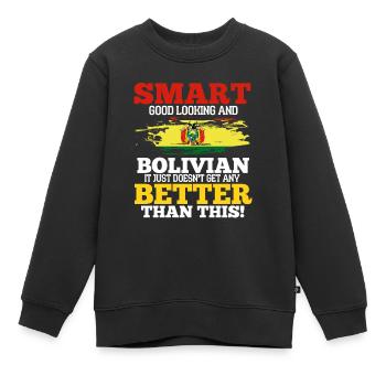 Bolivien - Kinder Premium Organic Sweatshirt - Schwarz - Vorne - AI Model Kid Female (0cm)