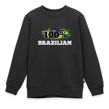 Brasilien - Kinder Premium Organic Sweatshirt - Schwarz - Vorne - AI Model Kid Female (0cm)