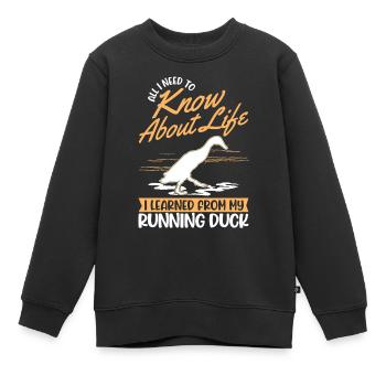 Canard courant indien Canard courant - Sweat Premium enfant bio - noir - Devant - AI Model Kid Female (0cm)