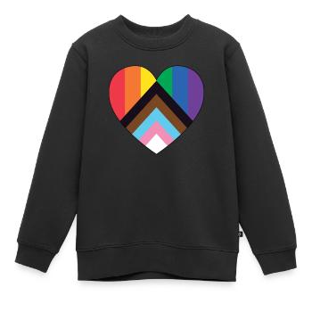 Fierté LGBT amour gagne, nous sommes queer et fiers - Sweat Premium enfant bio - noir - Devant - AI Model Kid Female (0cm)