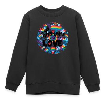 Fierté LGBT amour gagne, nous sommes queer et fiers - Sweat Premium enfant bio - noir - Devant - AI Model Kid Female (0cm)