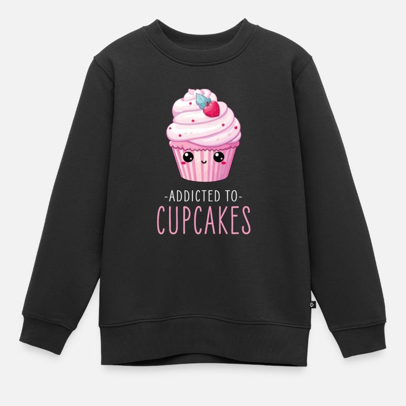 Cupcake Kawaii - Kinder Premium Organic Sweatshirt - Schwarz