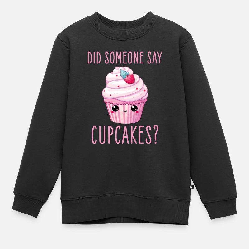 Cupcake Kawaii - Kinder Premium Organic Sweatshirt - Schwarz