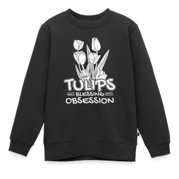Tulipes Tulipes - Sweat Premium enfant bio - noir - Devant - AI Model Kid Female (0cm)