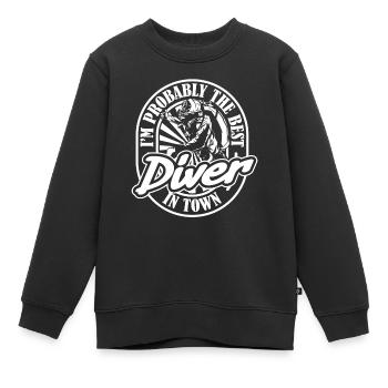 Tauchen Taucher - Kinder Premium Organic Sweatshirt - Schwarz - Vorne - AI Model Kid Female (0cm)