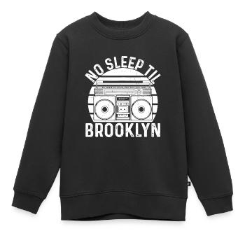 Cool Retro No Sleep Til Brooklyn, Old School Porta - Sweat Premium enfant bio - noir - Devant - AI Model Kid Female (0cm)