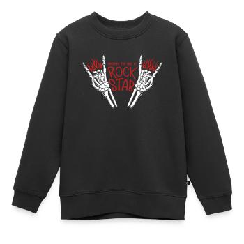 Heavy Metal Rock Star Rock Music - Sweat Premium enfant bio - noir - Devant - AI Model Kid Female (0cm)