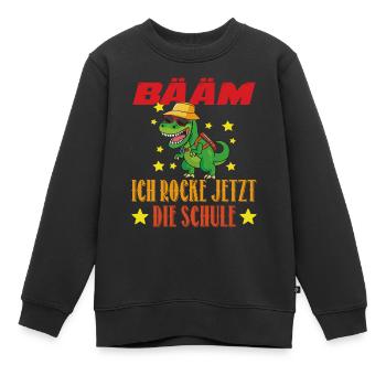 Bääm ich rocke jetzt die Schule Schulanfang - Kinder Premium Organic Sweatshirt - Schwarz - Vorne - AI Model Kid Female (0cm)
