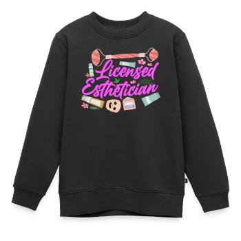 Soins de la peau d’esthéticienne agréée mignonne - Sweat Premium enfant bio - noir - Devant - AI Model Kid Female (0cm)
