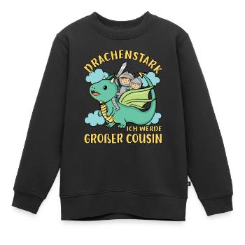 Ich Werde Großer Cousin Drache bald Großer Cousin - Kinder Premium Organic Sweatshirt - Schwarz - Vorne - AI Model Kid Female (0cm)