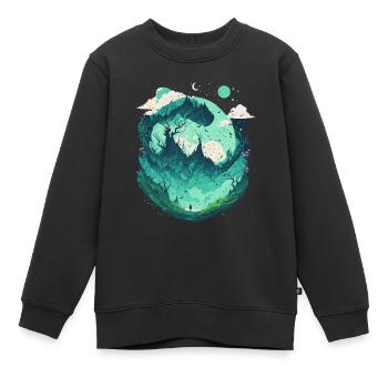 Fantasie Wunderland Märchenwald - Kinder Premium Organic Sweatshirt - Schwarz - Vorne - AI Model Kid Female (0cm)