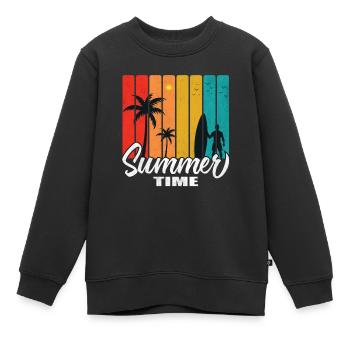 Summer Time - Kinder Premium Organic Sweatshirt - Schwarz - Vorne - AI Model Kid Female (0cm)