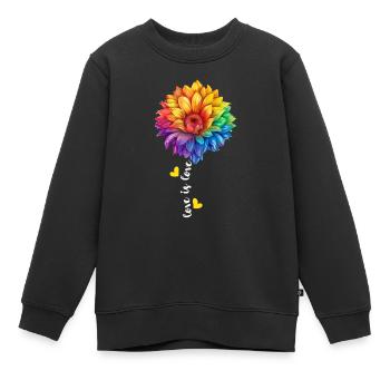 Rainbow Sunflower Lover LGBTQ Community Lesbian - Sweat Premium enfant bio - noir - Devant - AI Model Kid Female (0cm)