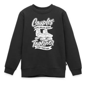 Rollschuhe Rollschuhlaufen - Kinder Premium Organic Sweatshirt - Schwarz - Vorne - AI Model Kid Female (0cm)