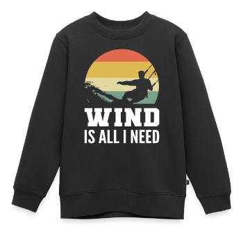 Kitesurfing & Kiteboarding Kitesurfer - Kinder Premium Organic Sweatshirt - Schwarz - Vorne - AI Model Kid Female (0cm)