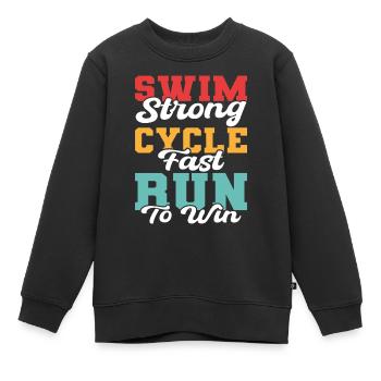 Triathlon - Kinder Premium Organic Sweatshirt - Schwarz - Vorne - AI Model Kid Female (0cm)