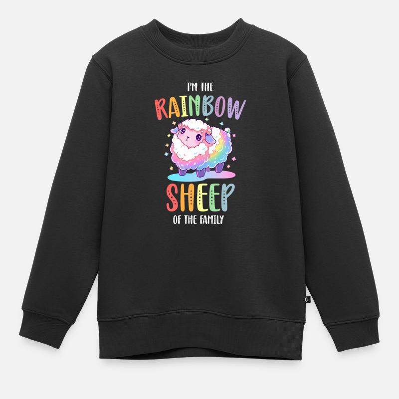 Rainbow Sheep LGBTQ Transgender Pride Community - Sweat Premium enfant bio - noir