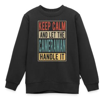 Kameramann Retro Geschenk - Kinder Premium Organic Sweatshirt - Schwarz - Vorne - AI Model Kid Female (0cm)