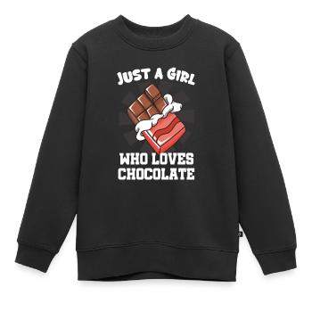 Schokolade - Kinder Premium Organic Sweatshirt - Schwarz - Vorne - AI Model Kid Female (0cm)