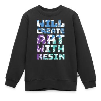 Créez de l’art avec de la résine époxy - Sweat Premium enfant bio - noir - Devant - AI Model Kid Female (0cm)