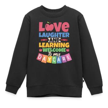 Bienvenue à ma garderie - Sweat Premium enfant bio - noir - Devant - AI Model Kid Female (0cm)