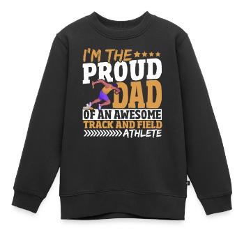 Stolzer Vater eines fantastischen Leichtathleten - Kinder Premium Organic Sweatshirt - Schwarz - Vorne - AI Model Kid Female (0cm)