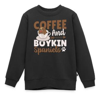 Kaffee und Boykin Spaniels Boykin Spaniel - Kinder Premium Organic Sweatshirt - Schwarz - Vorne - AI Model Kid Female (0cm)