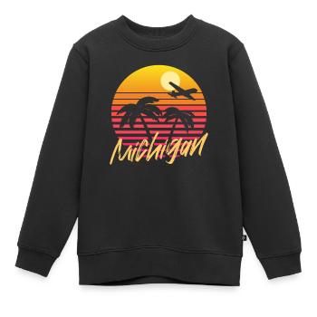 Michigan - Sweat Premium enfant bio - noir - Devant - AI Model Kid Female (0cm)