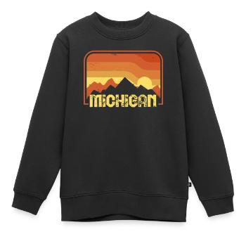 Michigan - Sweat Premium enfant bio - noir - Devant - AI Model Kid Female (0cm)