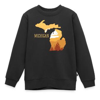 Michigan - Sweat Premium enfant bio - noir - Devant - AI Model Kid Female (0cm)