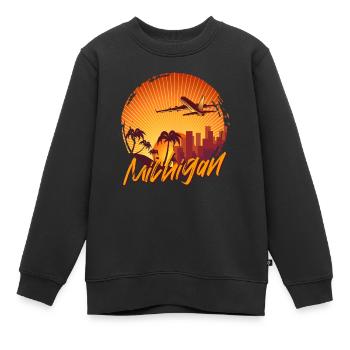 Michigan - Sweat Premium enfant bio - noir - Devant - AI Model Kid Female (0cm)