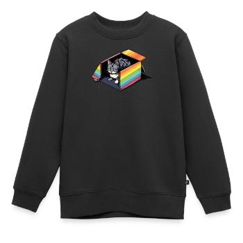 Mignon LGBT Cat Lover Rainbow Kitty Transgender Pun - Sweat Premium enfant bio - noir - Devant - AI Model Kid Female (0cm)