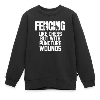 Drôle de duel d’escrime - Sweat Premium enfant bio - noir - Devant - AI Model Kid Female (0cm)