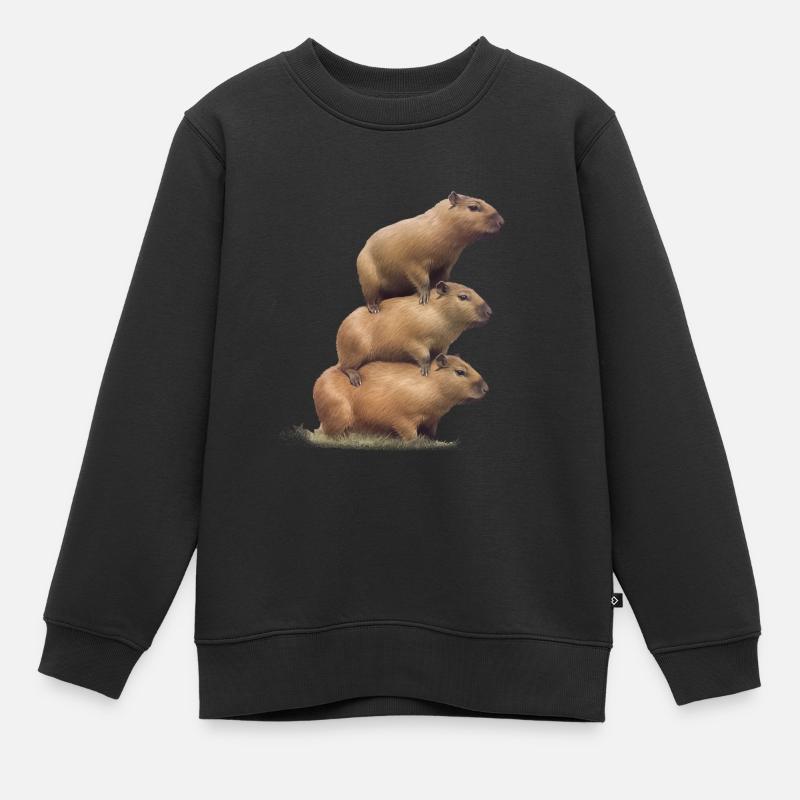 Capybara-Turm - Kinder Premium Organic Sweatshirt - Schwarz