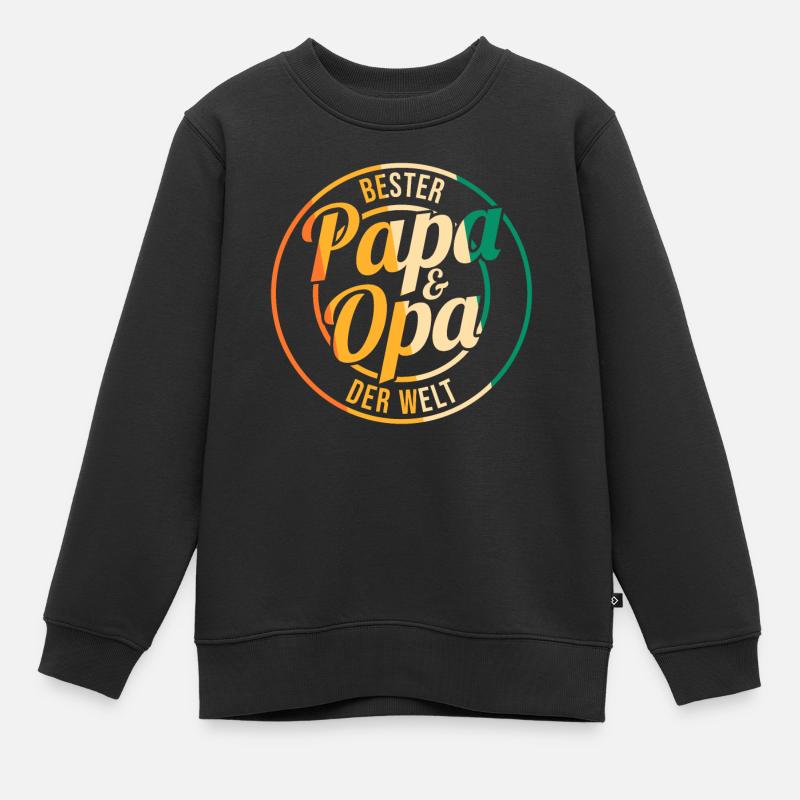 Beste Papa Und Opa Der Welt - Kinder Premium Organic Sweatshirt - Schwarz