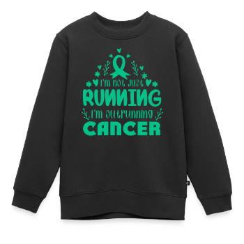 Ich bin auf der Flucht vor Leberkrebs - Kinder Premium Organic Sweatshirt - Schwarz - Vorne - AI Model Kid Female (0cm)