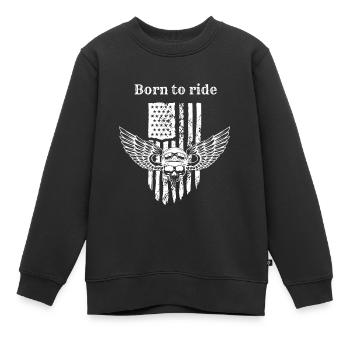 Born to ride - Kinder Premium Organic Sweatshirt - Schwarz - Vorne - AI Model Kid Female (0cm)