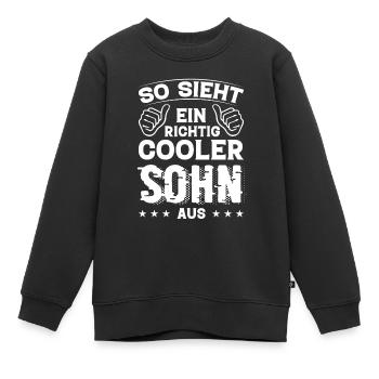 Sohn Sohn Geburtstag Sohn Sprüche Bester Sohn - Kinder Premium Organic Sweatshirt - Schwarz - Vorne - AI Model Kid Female (0cm)