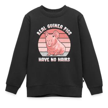 Cochon d’Inde sans poils Cochon maigre - Sweat Premium enfant bio - noir - Devant - AI Model Kid Female (0cm)