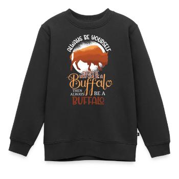 Toujours être un buffle Wild West Buffalo - Sweat Premium enfant bio - noir - Devant - AI Model Kid Female (0cm)