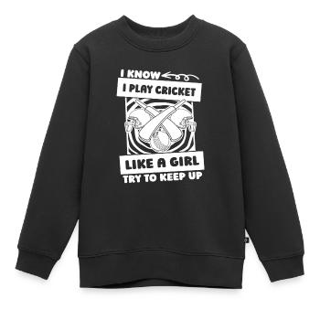 Cricket - Kinder Premium Organic Sweatshirt - Schwarz - Vorne - AI Model Kid Female (0cm)