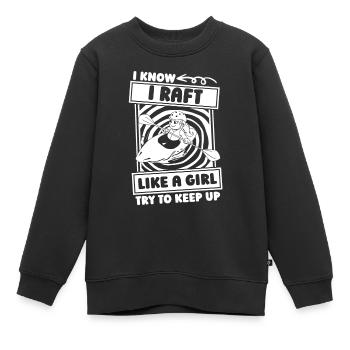 rafting - Sweat Premium enfant bio - noir - Devant - AI Model Kid Female (0cm)