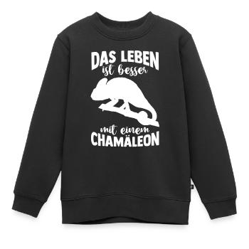 Terrarium Echsen Reptilien - Kinder Premium Organic Sweatshirt - Schwarz - Vorne - AI Model Kid Female (0cm)
