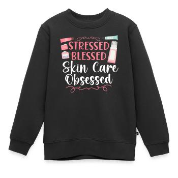 Soins de la peau d’esthéticienne agréée mignonne - Sweat Premium enfant bio - noir - Devant - AI Model Kid Female (0cm)
