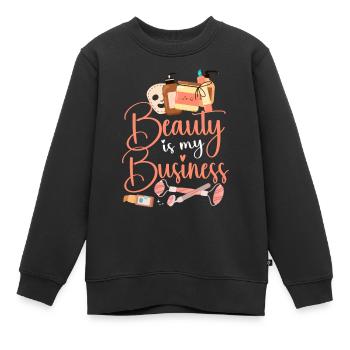 Soins de la peau d’esthéticienne agréée mignonne - Sweat Premium enfant bio - noir - Devant - AI Model Kid Female (0cm)
