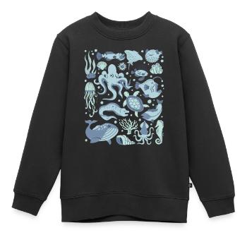 Tiefsee Fische Oktopus Anglerfisch Laternenfisch - Kinder Premium Organic Sweatshirt - Schwarz - Vorne - AI Model Kid Female (0cm)
