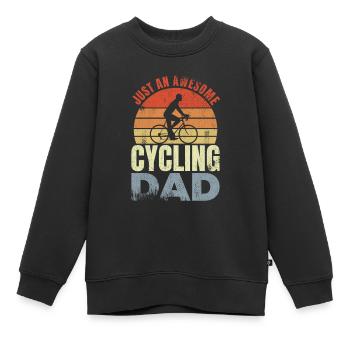 Fahrradfahrer Papa - Kinder Premium Organic Sweatshirt - Schwarz - Vorne - AI Model Kid Female (0cm)