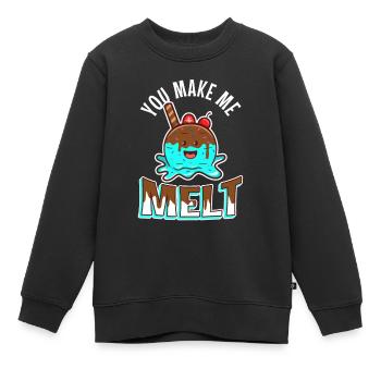 Tu me fais fondre, crème glacée - Sweat Premium enfant bio - noir - Devant - AI Model Kid Female (0cm)