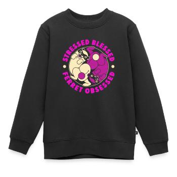 Putois furet mignon - Sweat Premium enfant bio - noir - Devant - AI Model Kid Female (0cm)